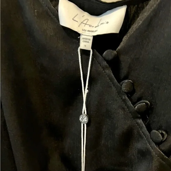 L' Academie Black Milkyway Bodysuit sz Small NEW w/tags - Picture 3 of 4